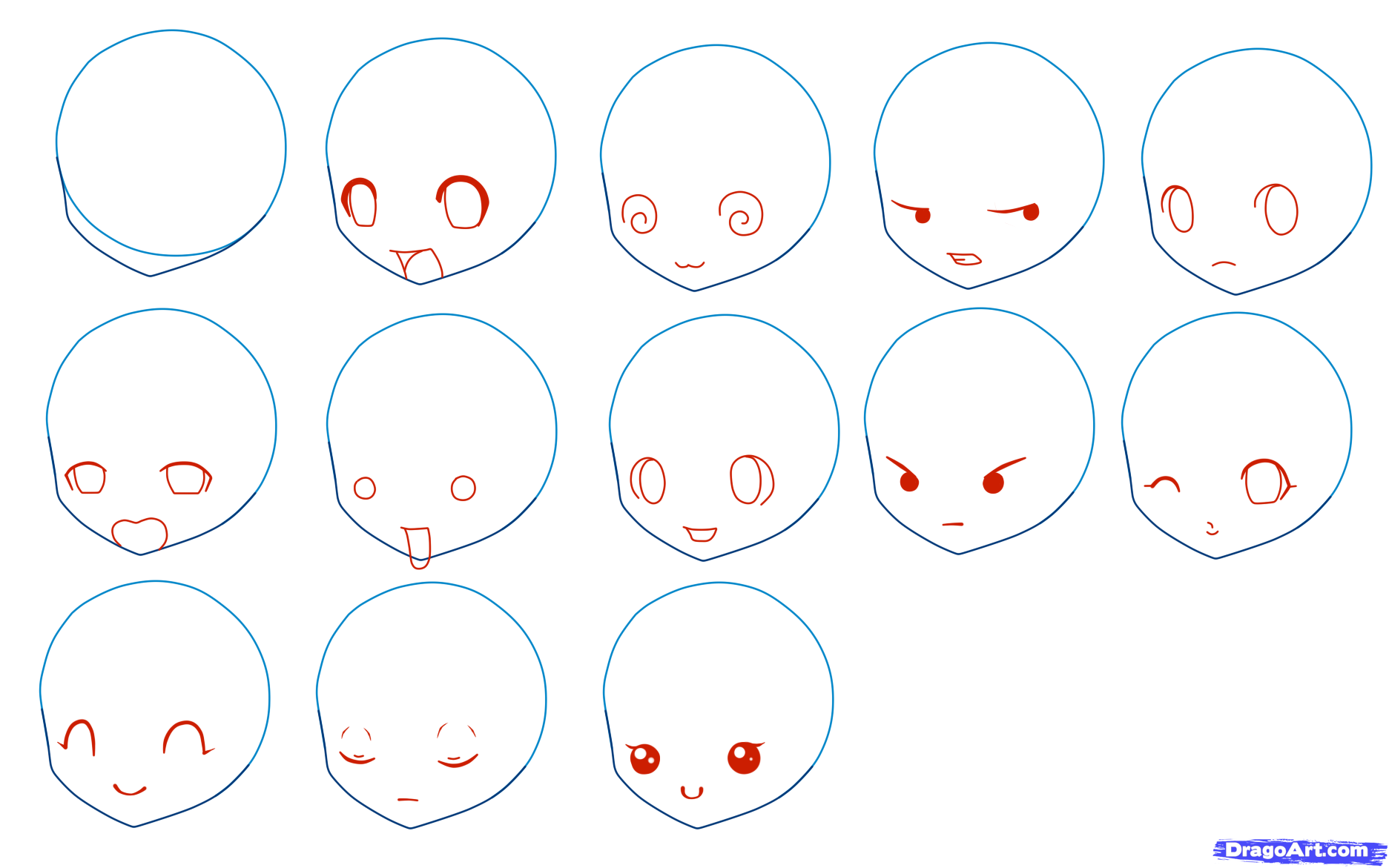 Как нарисовать милое аниме лицо