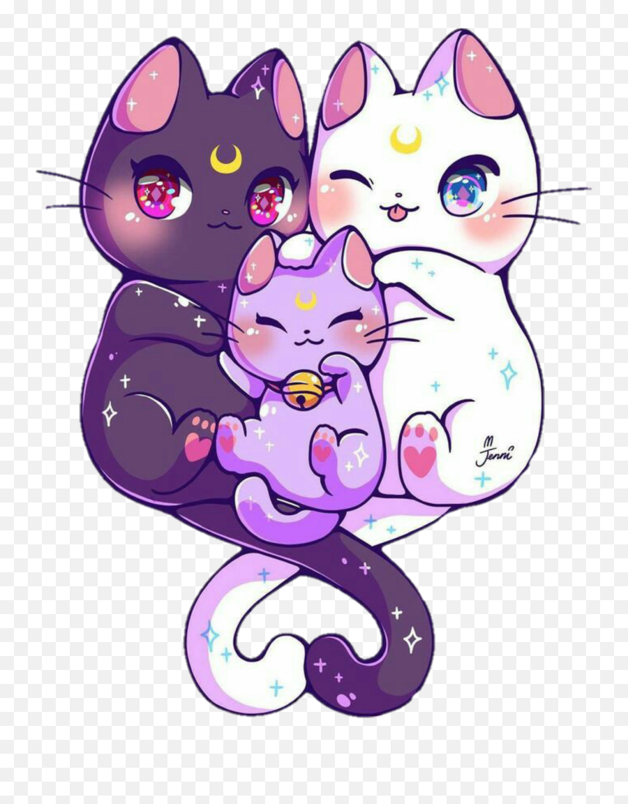 Покажи как нарисовать милых котиков. Кошка Луна и Артемис и Диана аниме. Кавайи кэтс. Сейлор Мун Луна и котята. Чиби Артемис.