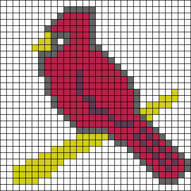 Птичка по клеточкам в тетради