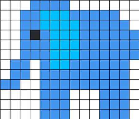 Синие рисунки по клеточкам маленькие