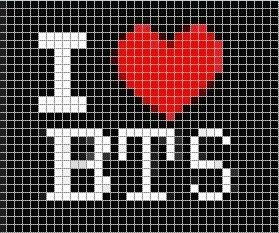 Схема для вышивания крестиком БТС