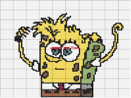 Рисунки по клеточкам губка Боб и его друзья мини