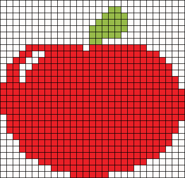 Фрукты по клеточкам в тетради