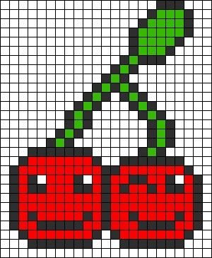 Рисование по клеточкам фрукты маленькие