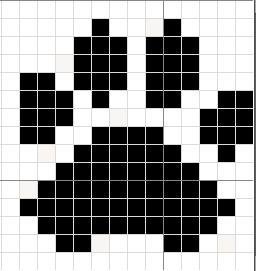 Кошачья лапка по клеточкам