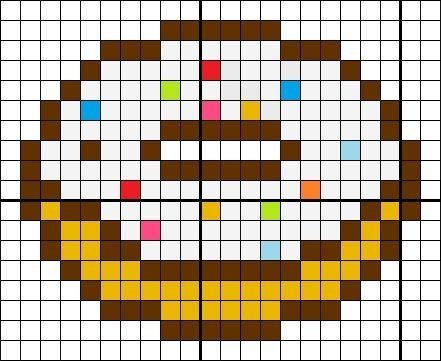 Рисунки по клеточкам пончик