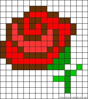 Рисунки по клеточкам в тетради роза