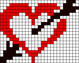 Разбитое сердце по клеточкам в тетради