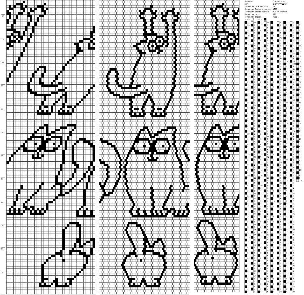 Схемы для фенечек из бисера с кошками