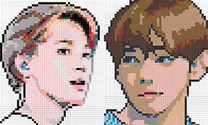 БТС по клеточкам портреты