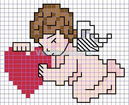 Ангел по клеточкам в тетради