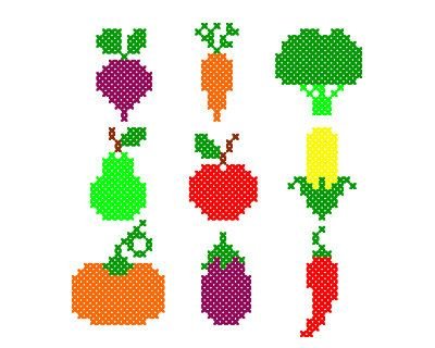 Фрукты крестиком маленькие