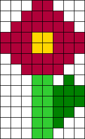 Цветочек по клеточкам маленький