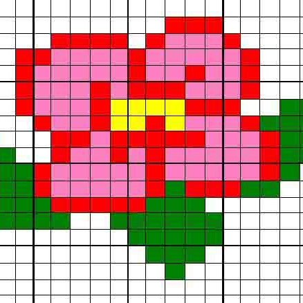 Рисование по клеткам цветок