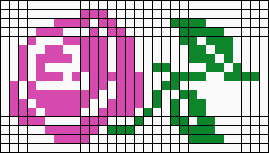 Роза по клеточкам маленькая легкая