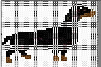 Рисование по клеточкам собачка такса