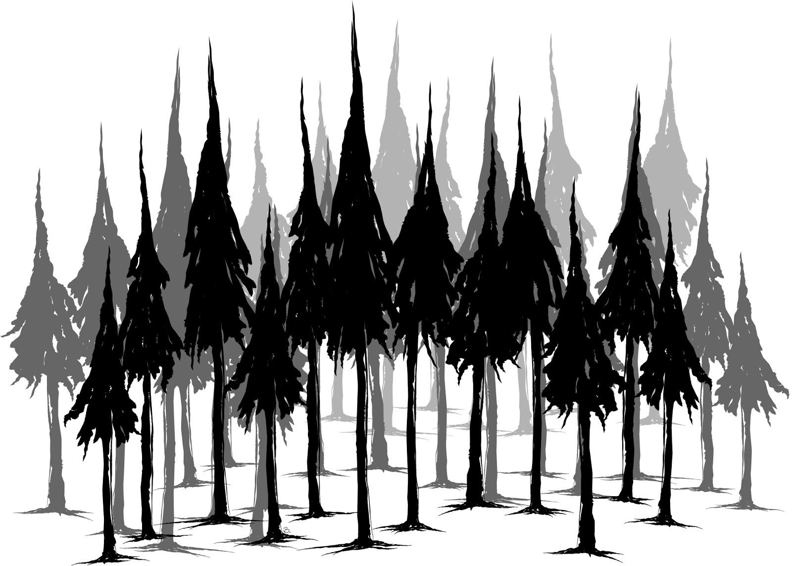 Силуэты мрачного леса