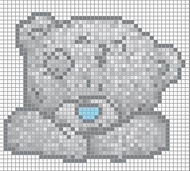 Мишка Тедди по клеточкам