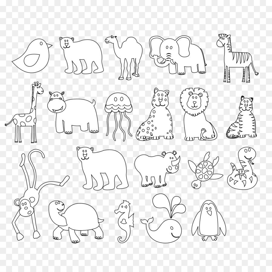 Контурные рисунки животных