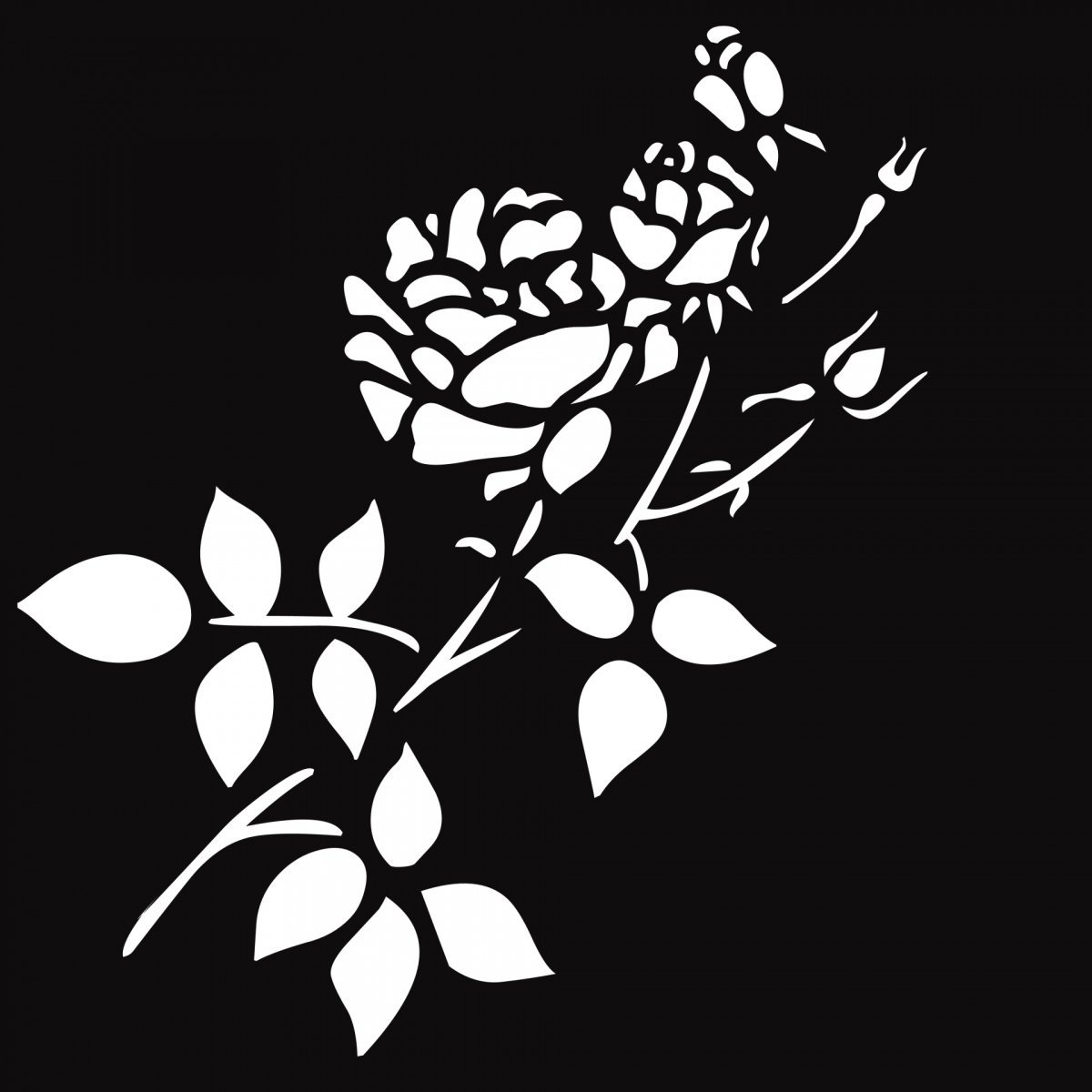 Силуэт цветка на черном фоне