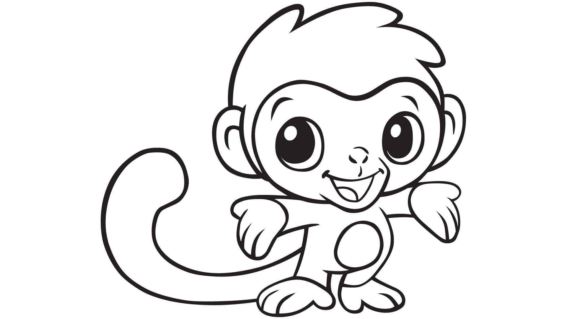 Раскраска маленькие обезьянки
