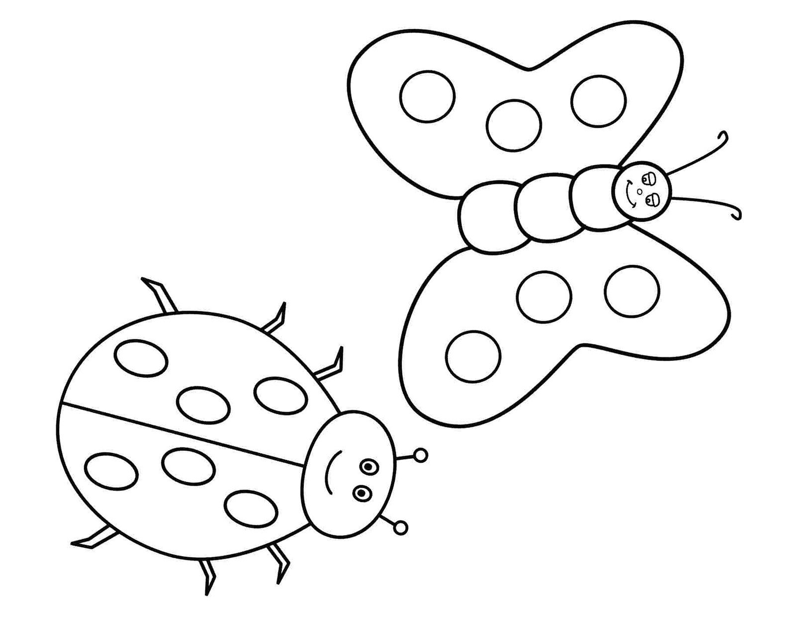 Раскраска бабочка для малышей 2-3 лет