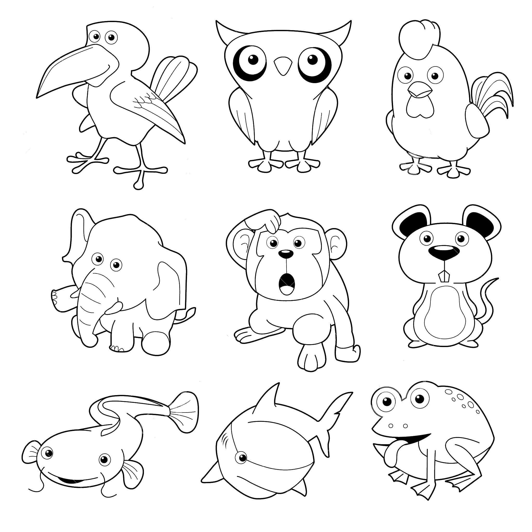 Рисунки животных маленькие рисунки