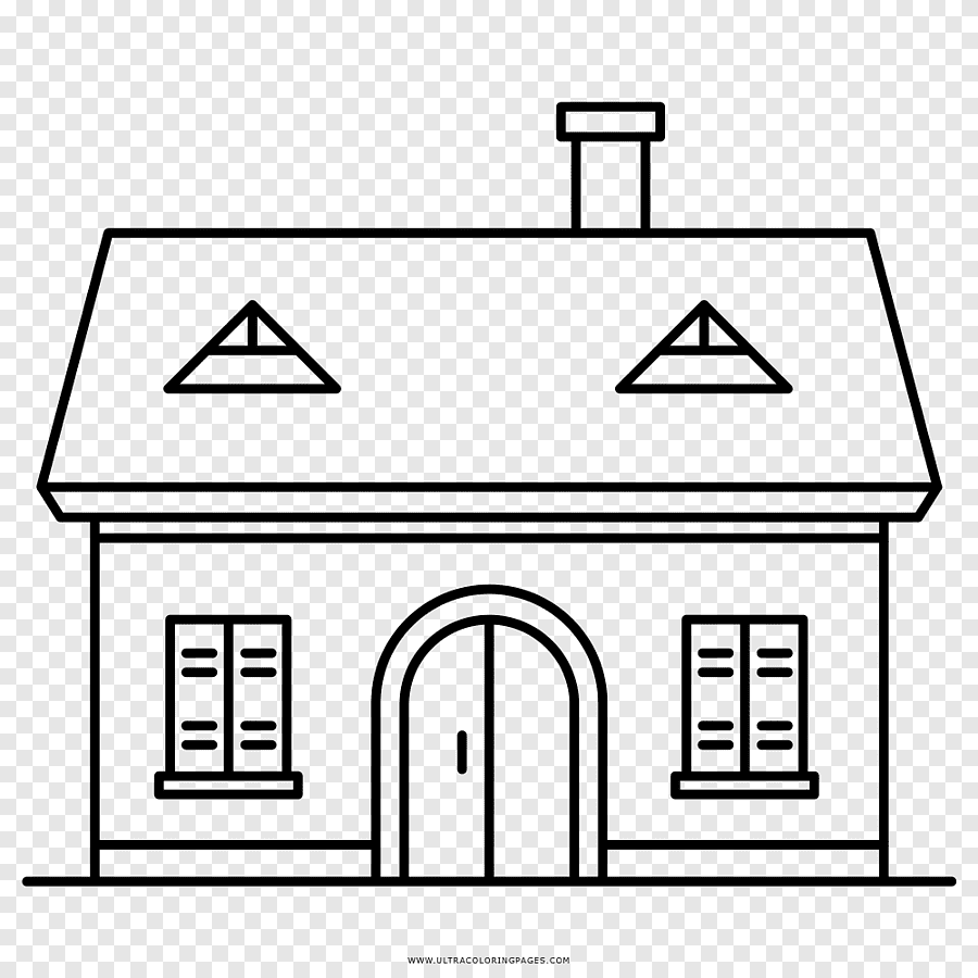 Раскраска домик двухэтажный