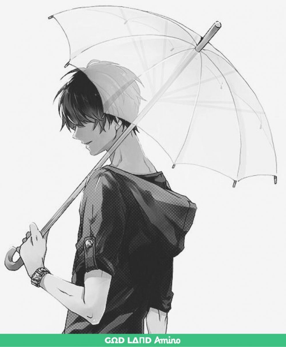 Аниме парень с зонтом