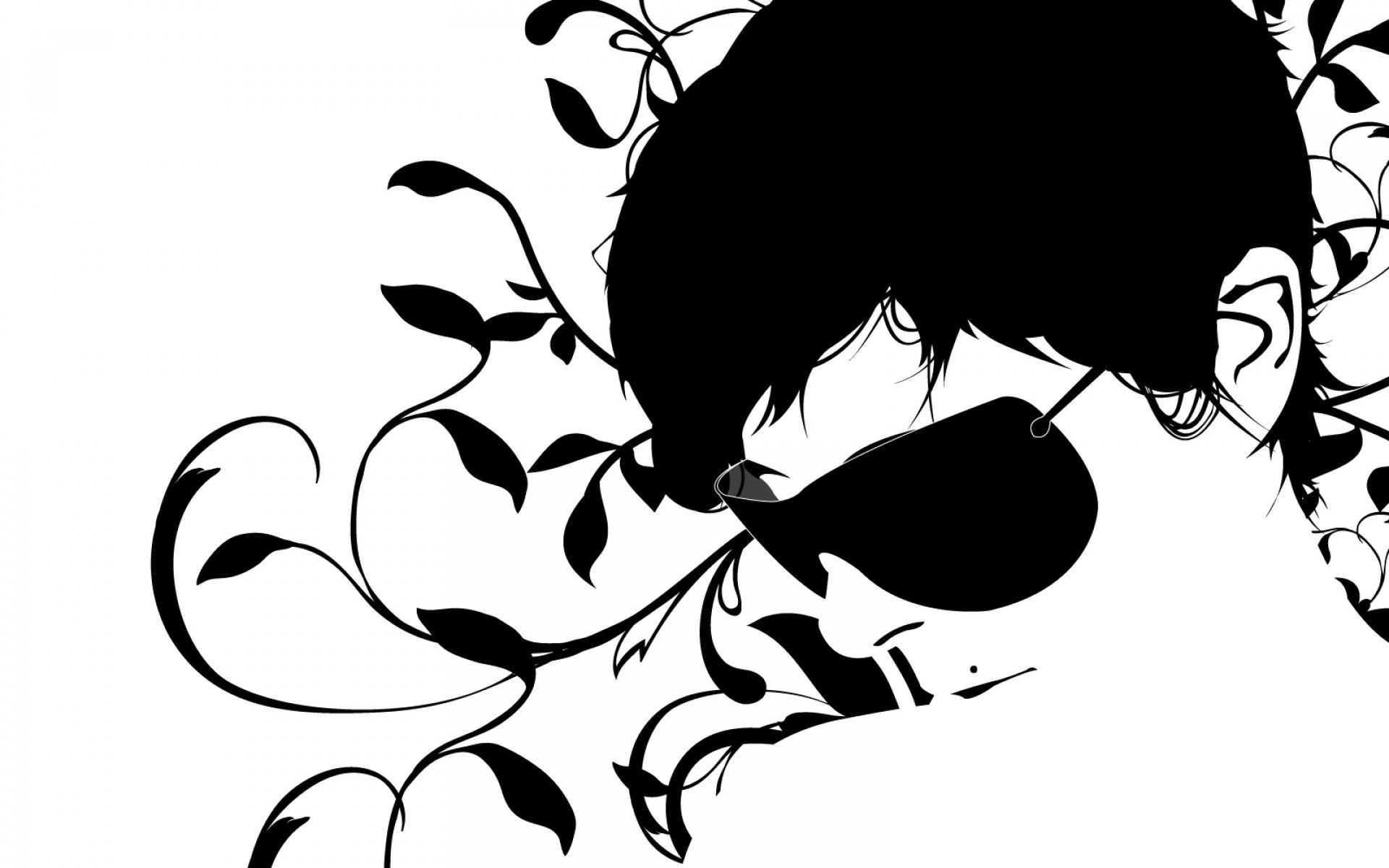 Рисунки черным цветом аниме