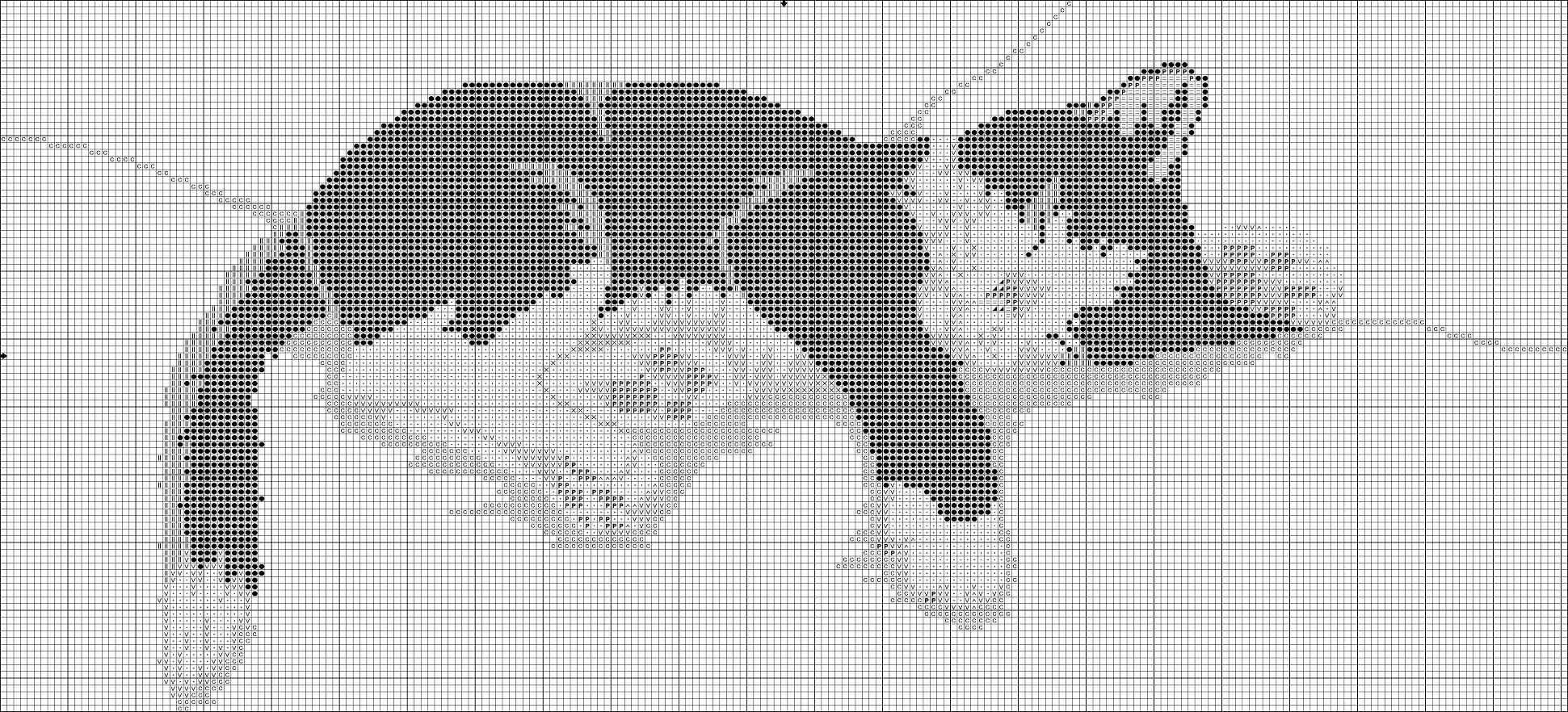 Схема вышивки крестом кот
