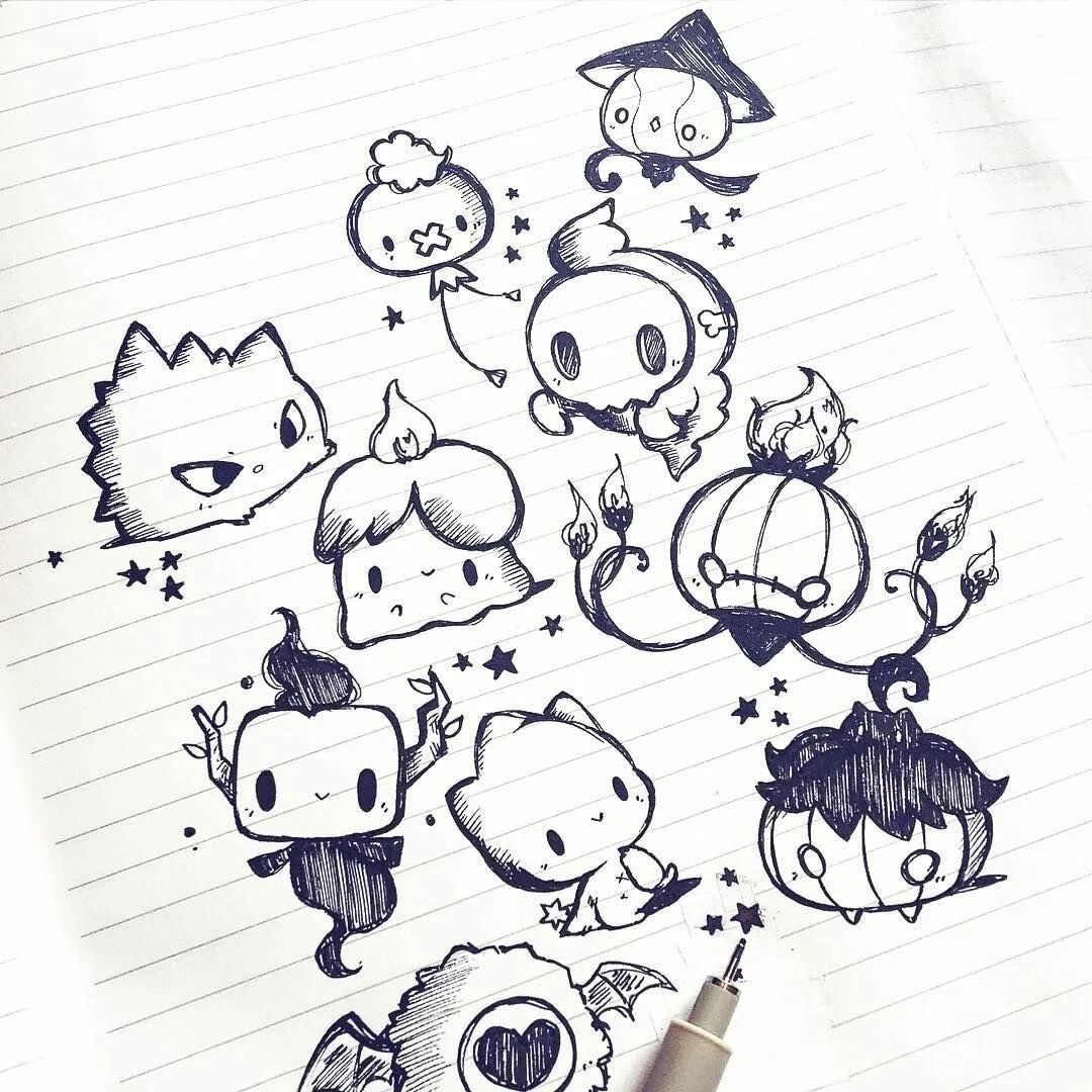 Маленькие рисунки ручкой