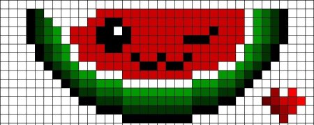 Рисунки по клеточкам Арбуз