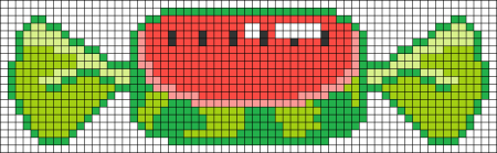 Сердечко Арбуз по клеточкам