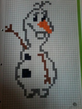 Рисунки по клеточкам Олаф