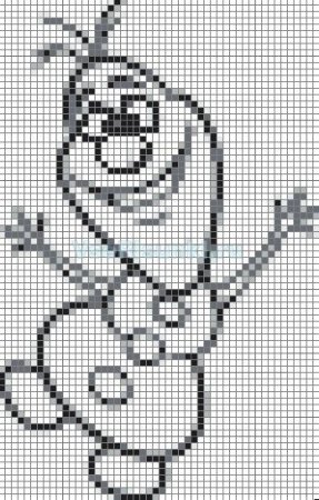 Рисунки по клеточкам Олаф