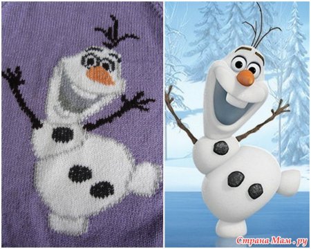 Схема для вязания Снеговик Олаф