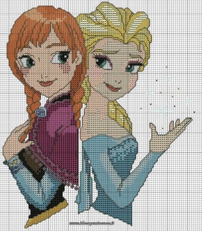 Эльза вышивка крестом схемы