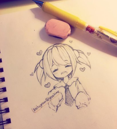 Лёгкие аниме рисунки для скейч бука