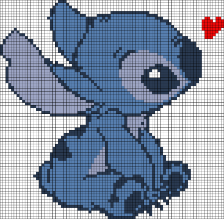 Рисунки по клеточкам в тетради Стич