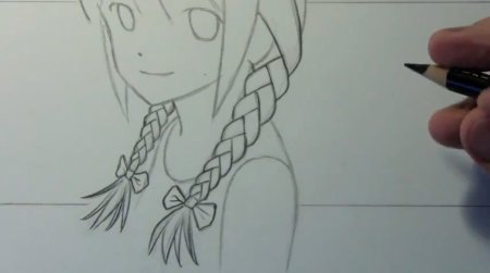 Нарисовать девочку с косичками легко аниме