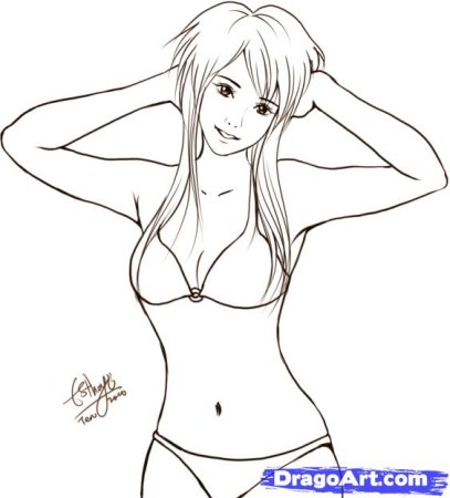 Раскраска аниме девушки