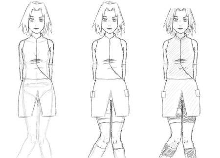 Аниме девушки в полный рост для срисовки