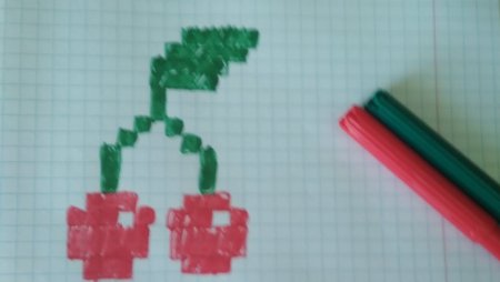 Рисунки по клеточкам вишня