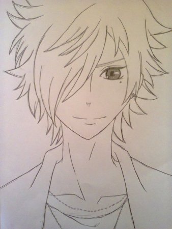 Рисунки карандашом аниме парни