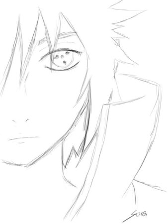Аниме Саске карандашом для срисовки