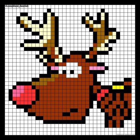 Рисунки по клеточкам новогодние