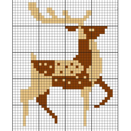 Маленькая вышивка олень