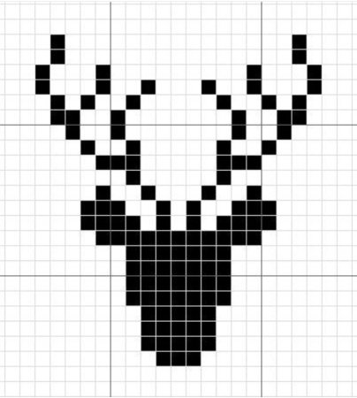 Рисунки по клеточкам олень