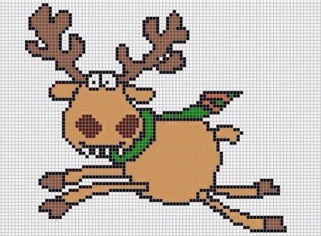 Рисунки по клеточкам новогодние